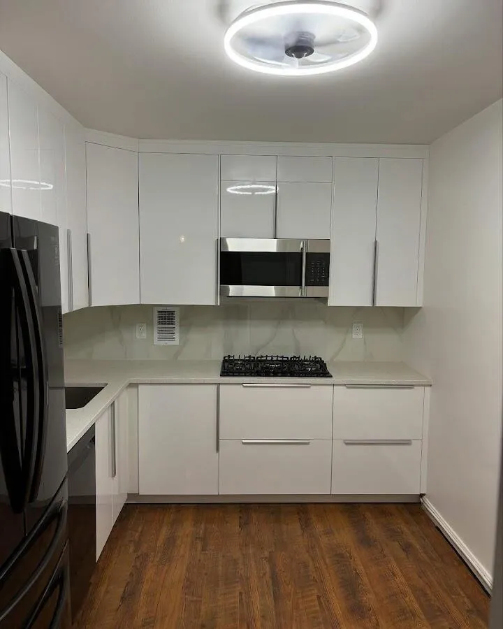Renovated kitchen with quartz countertops in Winfield